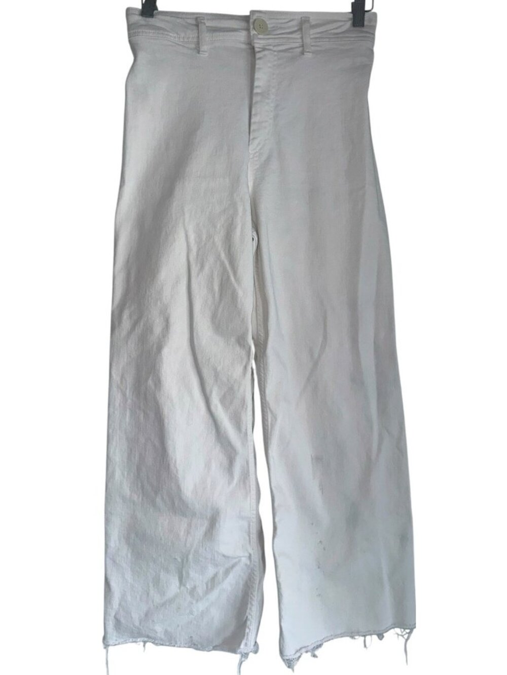 Zara Women's Jeans The Marine Straight Stretch Size 6 White Denim Coastal READ